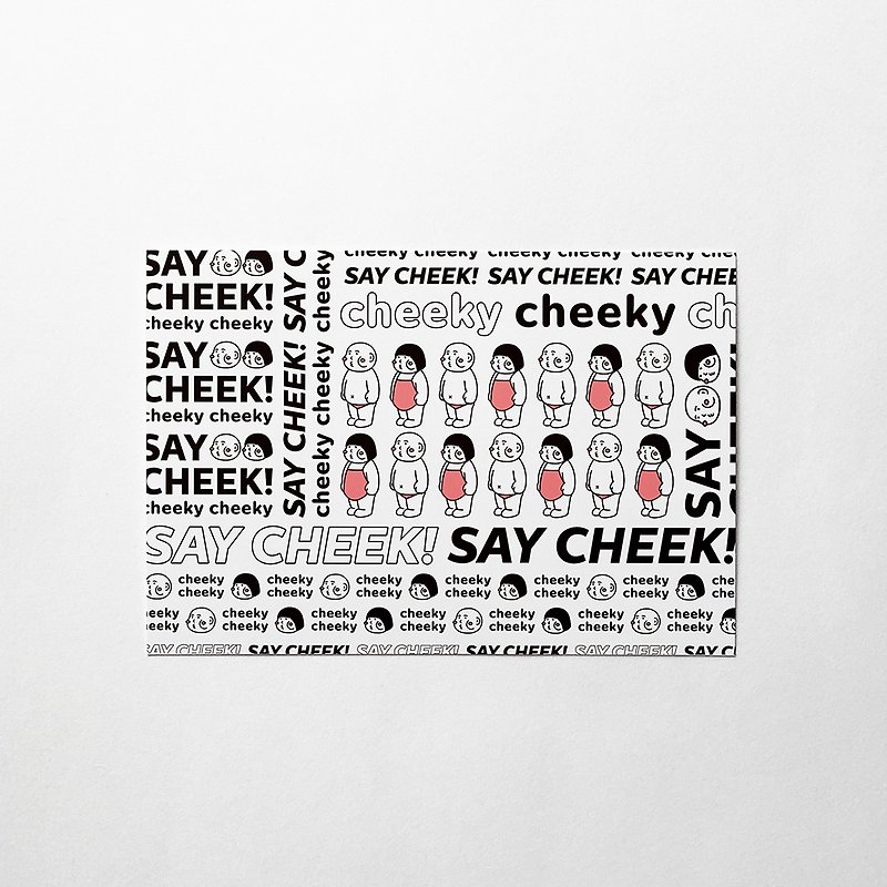 cheeky cheeky thick face pattern 01 postcard - Cards & Postcards - Paper White