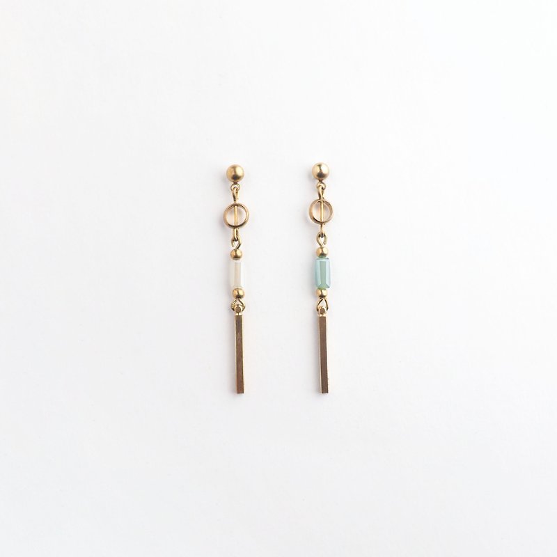 Glass  earrings - Earrings & Clip-ons - Colored Glass Gold