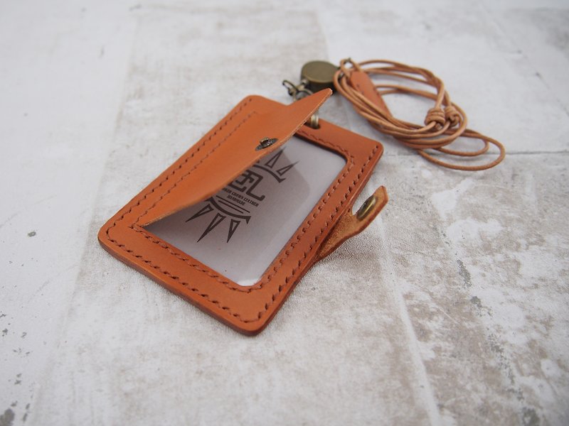 Identification card retractable card sleeve leather custom - ID & Badge Holders - Genuine Leather 
