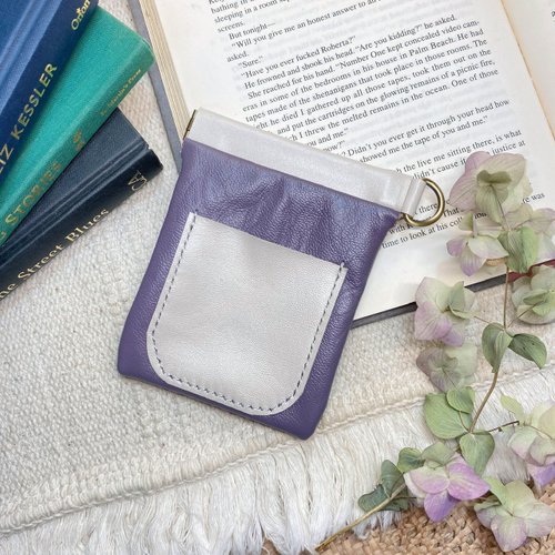 Aster Handmade Leathercraft 簡約撞色彈片零錢包 - 名片夾 / 卡片收納 / 鑰匙