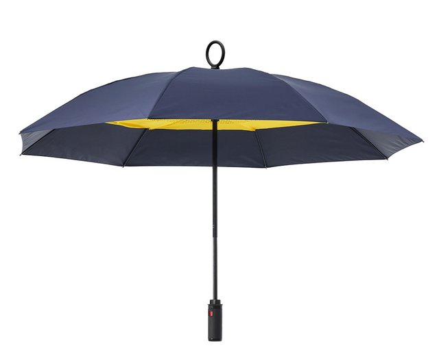 Beautiful and durable reverse umbrella blue surface and yellow bottom one click folding umbrella rainwater resistant wind proof and water repellent large umbrella surface Shop meiandnai Umbrellas Rain...