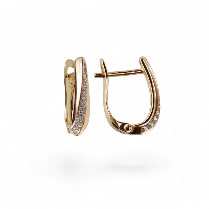 現代 18K 鍍金耳環時尚配件 RT41 - 耳環/耳夾/耳骨夾 - 銅/黃銅 金色