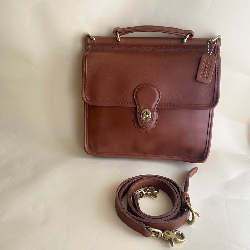 中古Coach│斜背包│側背包│單肩包│真皮│女友禮物Willis Bag - 側背包/斜背包 - 真皮 咖啡色