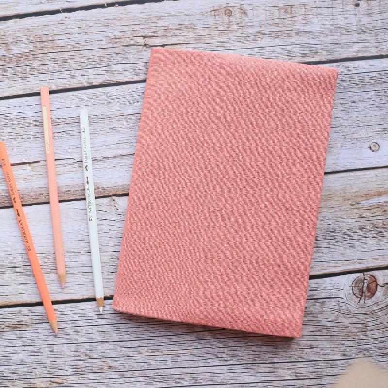 [Pink] Pink plain book jacket adjustable cloth book jacket handmade book jacket A5 A6 B6 20K 1 - ปกหนังสือ - ผ้าฝ้าย/ผ้าลินิน 