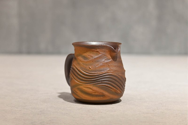 磨砂質感 泥紋茶海 正把茶海 公道杯 公杯 勻杯【臻麟陶藝】 - 茶壺/茶杯/茶具 - 陶 