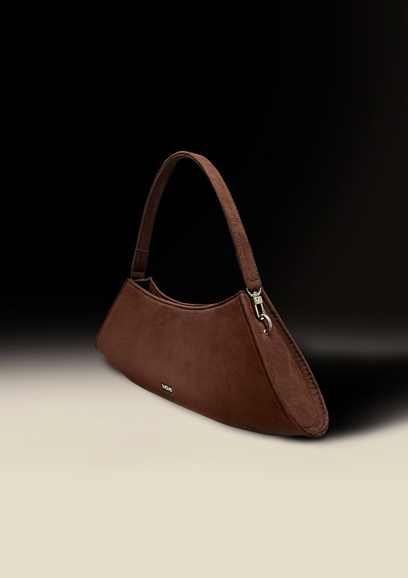 WOVE - Rocking basic shoulder bag in suede cocoa brown - 手提包/手提袋 - 棉．麻 咖啡色