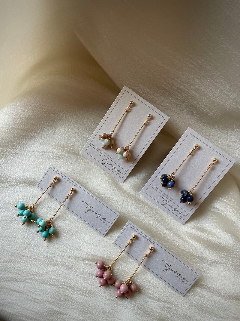 Golden Bell Flower Mineral Earrings Earrings and Clip-On - Earrings & Clip-ons - Jade Blue