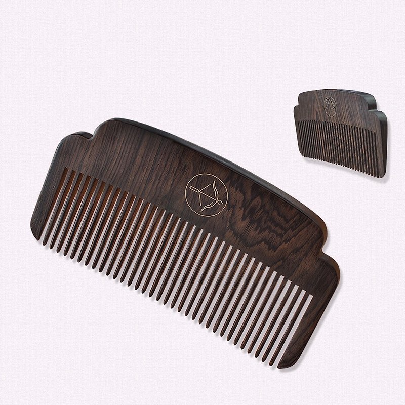 weis only poetry sandalwood comb twelve constellation creative birthday gift gift box couple retro wooden comb custom lettering - Makeup Brushes - Wood 