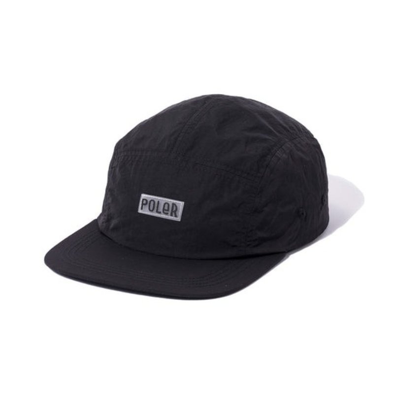 日本限定 POLER STRETCH RIP LONGVISOR CAP 長帽沿遮陽帽 / 黑色 - 帽子 - 尼龍 黑色