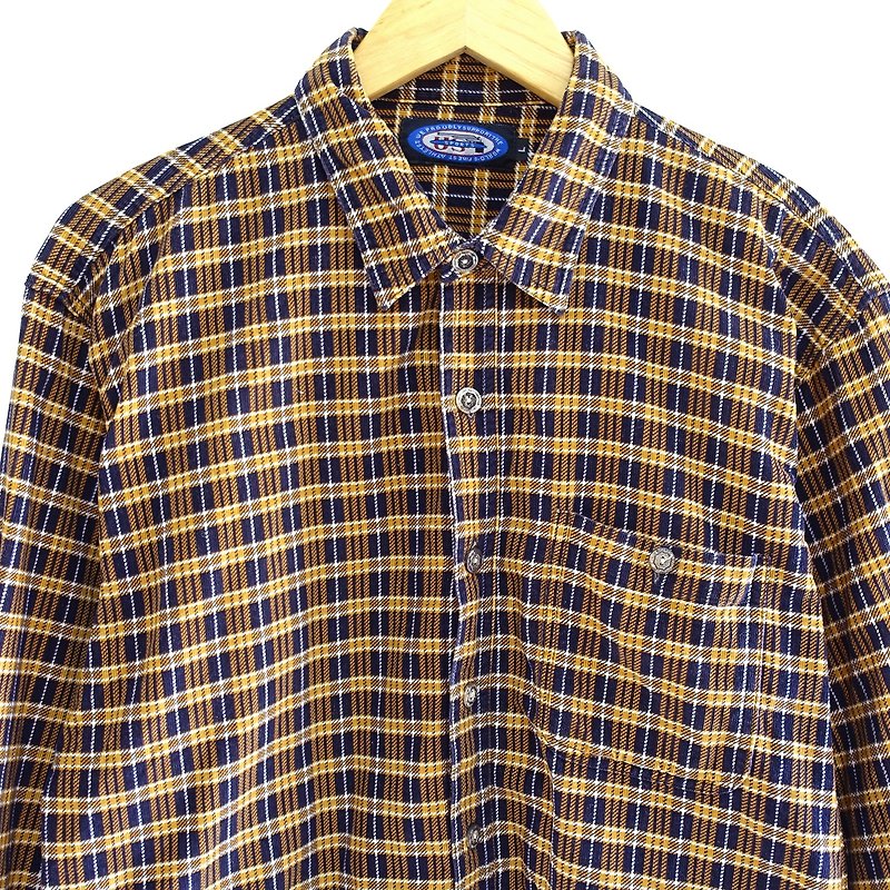 │Slowly│ cotton retro plaid - vintage shirt │vintage. Retro. Literature - เสื้อเชิ้ตผู้ชาย - ผ้าฝ้าย/ผ้าลินิน หลากหลายสี