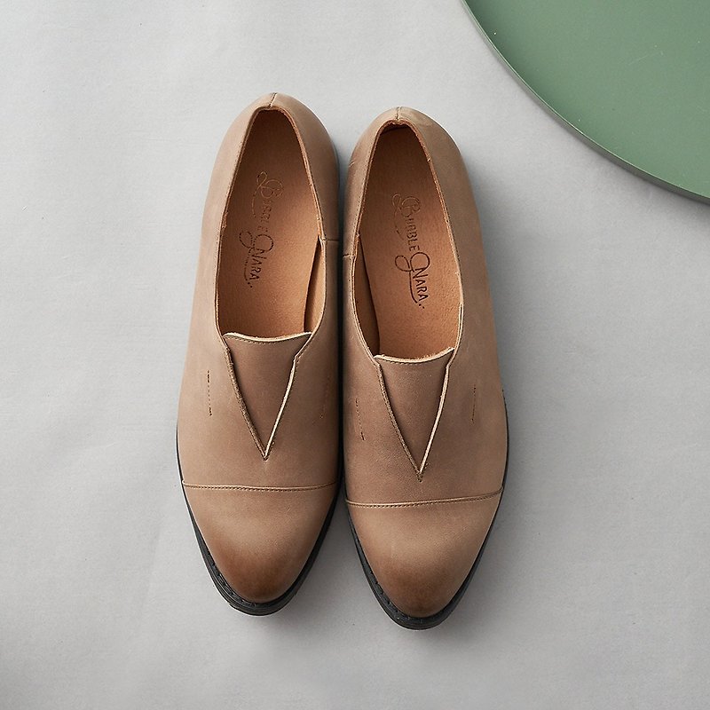 Rabbit Gentleman's Leather Shoes - Drop Feather Pine - รองเท้าอ็อกฟอร์ดผู้หญิง - หนังแท้ สีเขียว