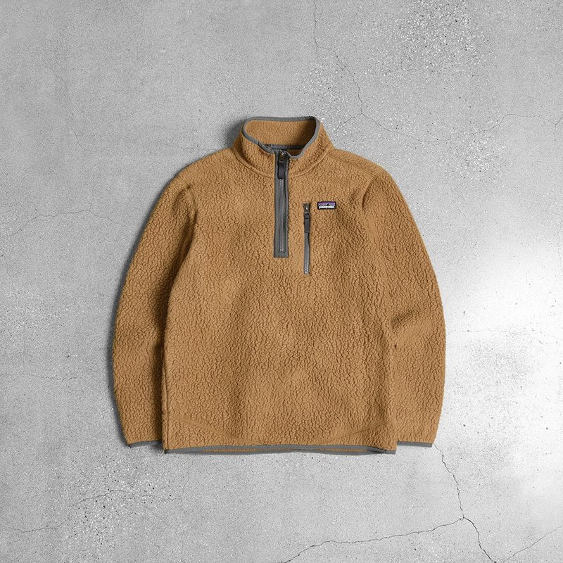 patagonia fleece 刷毛上衣 / Vintage 古著 - 男 T 恤 - 聚酯纖維 咖啡色