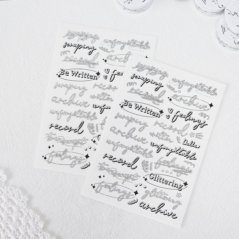 double line lettering sticker (transparent) - Stickers - Other Materials 