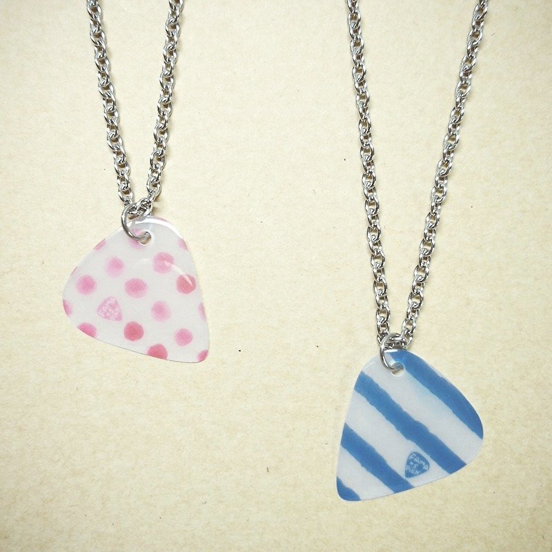 FaMa‧s Pick Waterproof 316 Stainless Steel Necklace Set of two Valentine's Day - สร้อยคอ - โลหะ สีเงิน