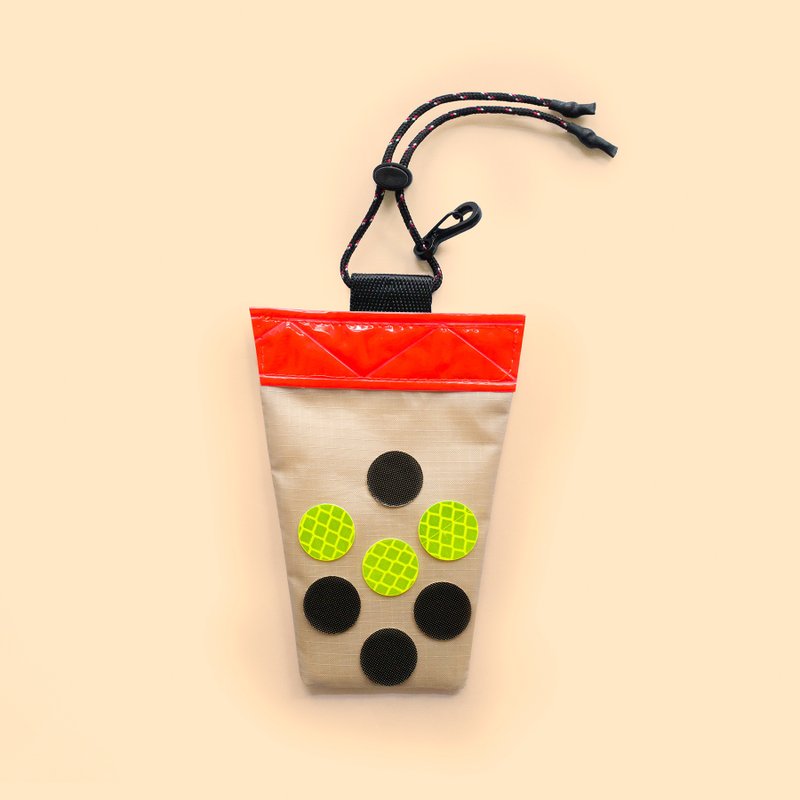 Hand-made reflective hand shake drink-milk tea + tapioca kueh night reflective charm safe on the road - Bikes & Accessories - Waterproof Material Khaki