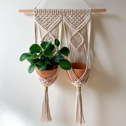 織類的 Macrame / Wall hanging / 中型植物壁掛 / 成雙成對款