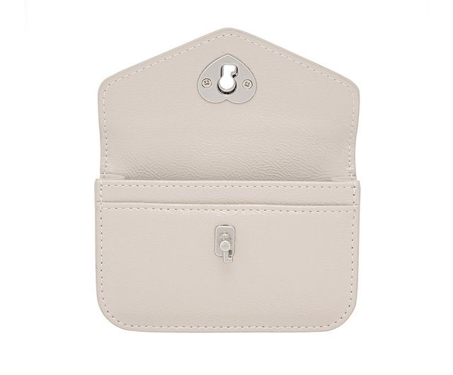 ★lemasque★ Heartlock compact business card wallet warm gra Heart Lock Compact Card Wallet warm gray - Shop LEMASQUE