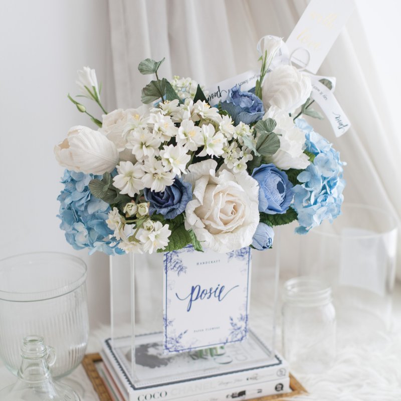 我的寶貝藍 | XL 巴黎花瓶裝飾花 - 擺飾/家飾品 - 紙 藍色