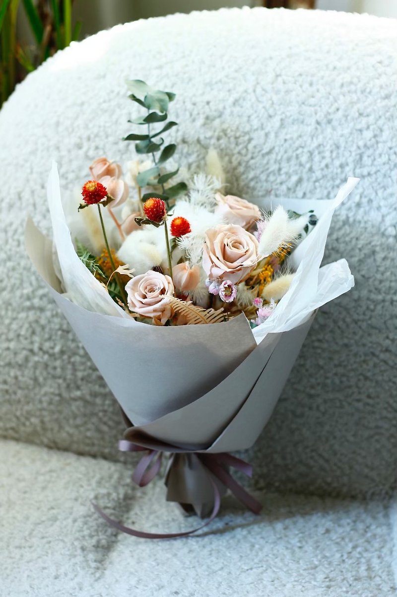 【Pomme de Pin 松果手感】Handmade Course-Color Dry Flowers ** Bouquet - จัดดอกไม้/ต้นไม้ - พืช/ดอกไม้ 