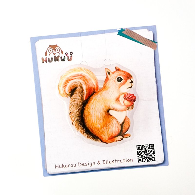 | Hand-drawn illustration | Air cushion mobile phone holder-Squirrel - Phone Stands & Dust Plugs - Plastic 