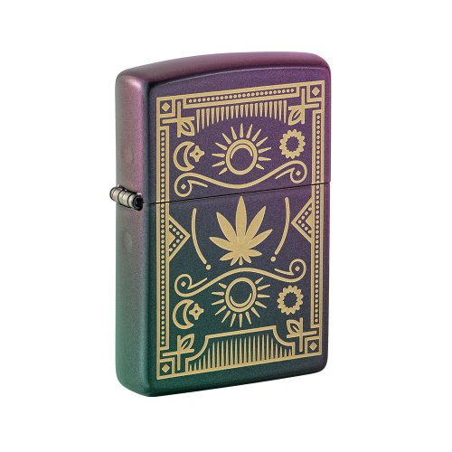 Zippo 【ZIPPO官方旗艦店】日月樹葉防風打火機 49516