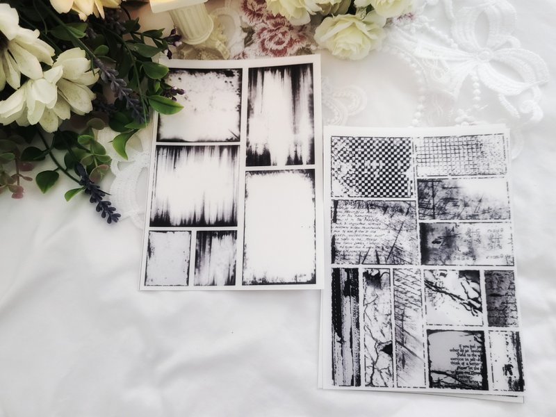 grunge frame sticker - PET (philip's store) - 貼紙 - 紙 黑色