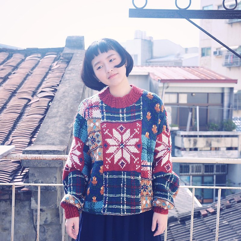 Christmas Specials | vintage sweater*Thick pounds*solid * - สเวตเตอร์ผู้หญิง - ขนแกะ 