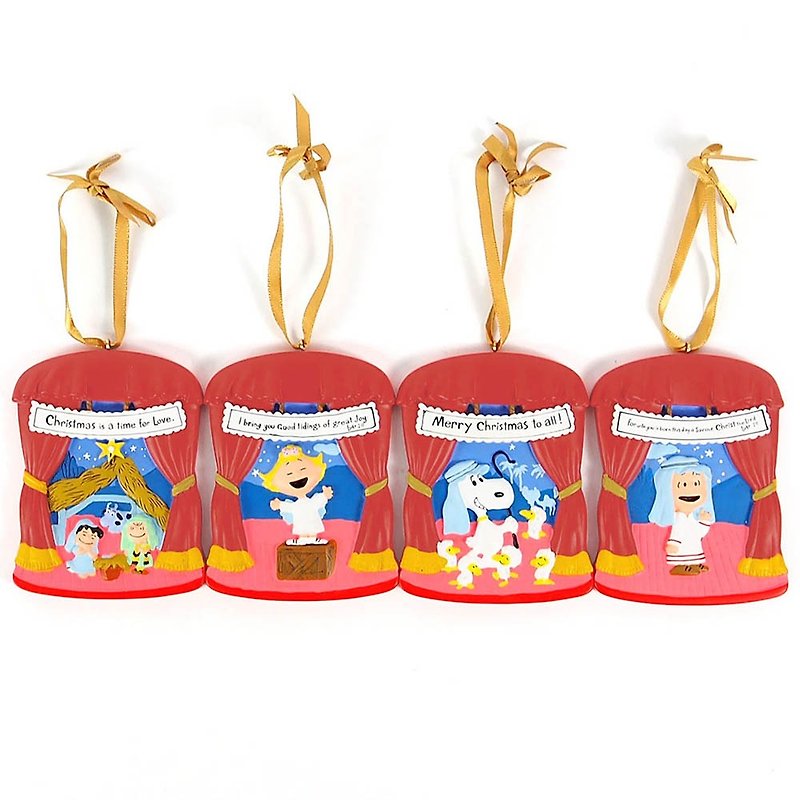 Snoopy 聖誕劇場-吊飾四組【Hallmark-Peanuts 聖誕節系列】 - 裝飾/擺設  - 其他材質 多色