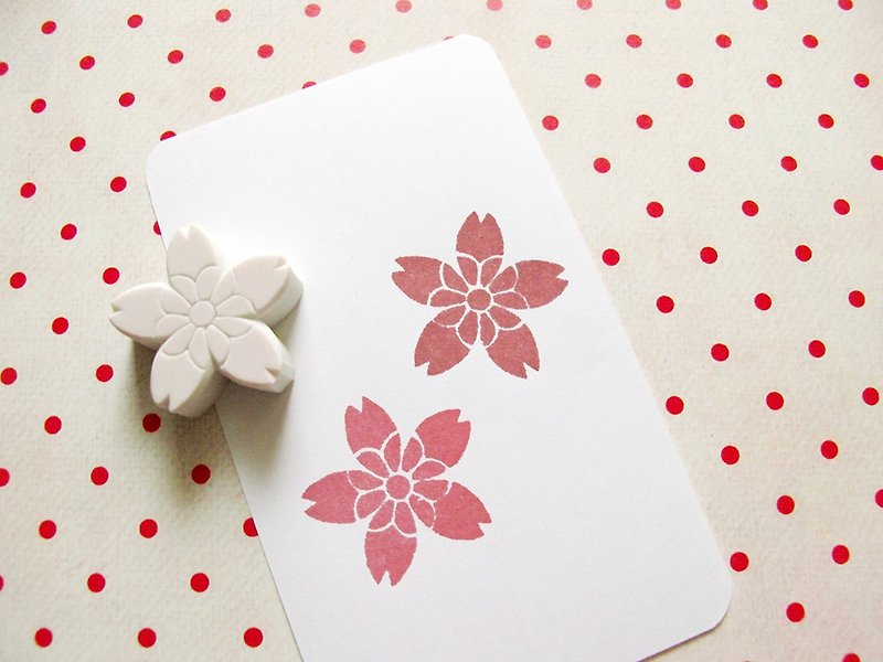 Apu handmade chapter Japanese style decorative cherry blossom stamp F type hand account stamp - ตราปั๊ม/สแตมป์/หมึก - ยาง 