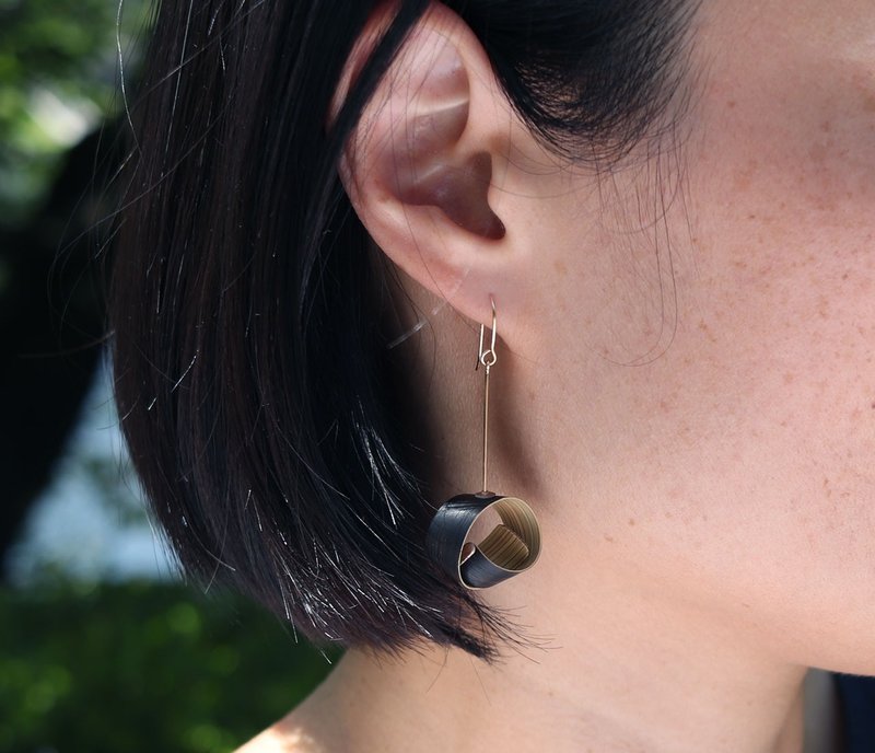 Smiling Rondo - Bamboo Earring - Earrings & Clip-ons - Bamboo Black