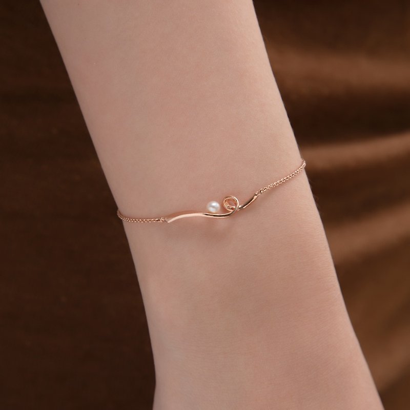 【Customizable engraving 】New Snapdragon Rose Golden Bracelet - Bracelets - Sterling Silver Gold