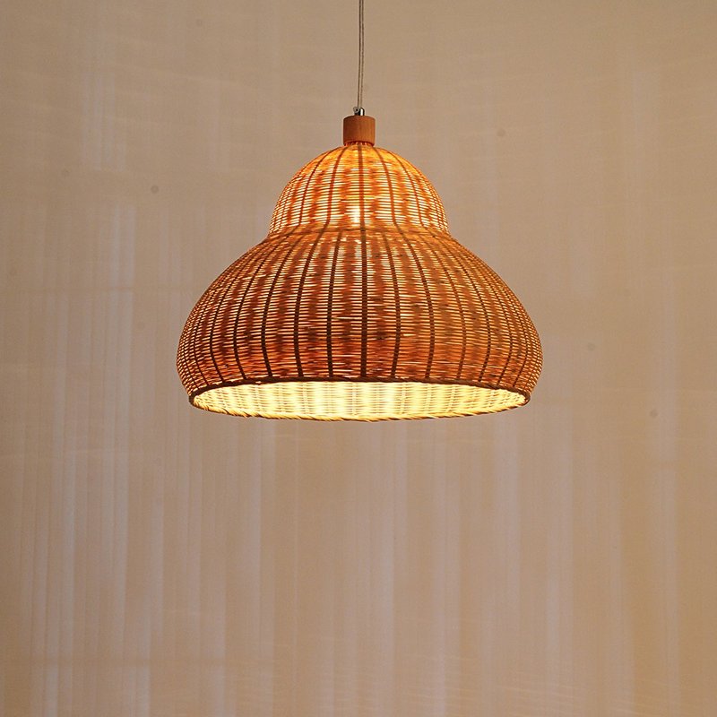 Chinese style chandelier living room bedroom restaurant teahouse bamboo lamp - โคมไฟ - ไม้ไผ่ หลากหลายสี