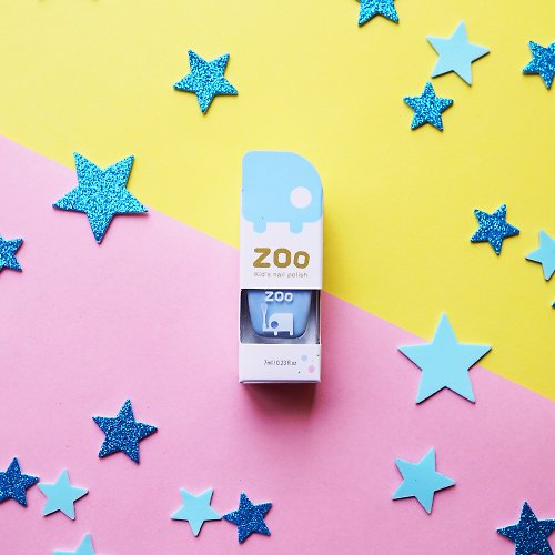 Lily35 頂級有機美妝 / ZOO設計師兒童指甲油 #19 蒲公英大象 (天空藍) | ZOOㄖㄨˋ兒童拋棄式指甲油 無毒可撕