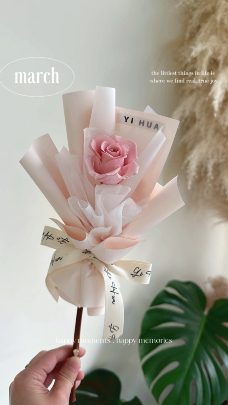 Single Eternal Rose Bouquet - ของวางตกแต่ง - พืช/ดอกไม้ 
