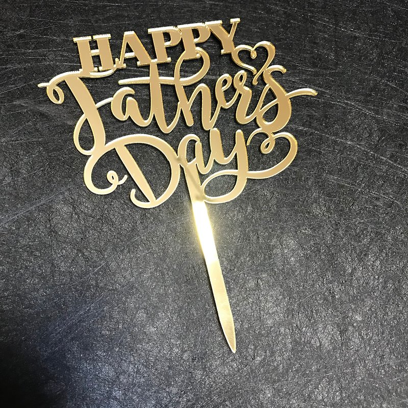 Cake Topper Decorative Fathers Day Gold - Charms - Acrylic Gold