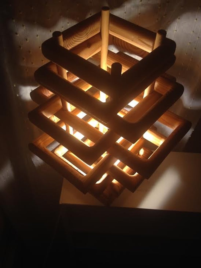 Wood block - 照明・ランプ - 木製 ブラウン