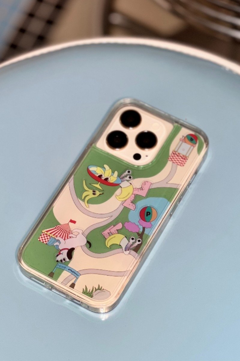 Hezzi*AP717 Amusement Park Series Original Design Mobile Phone Case Quicksand Slider Apple Phone Case - เคส/ซองมือถือ - ซิลิคอน 