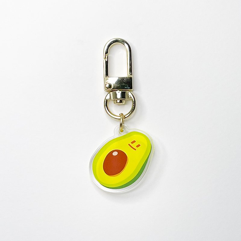 Acrylic Keyring - Avocado - Charms - Acrylic Green