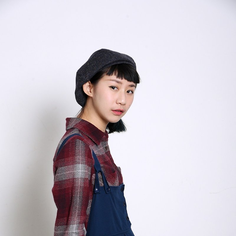 JOJA│ Beile / mixed color wool / dark gray blue - Hats & Caps - Wool Blue