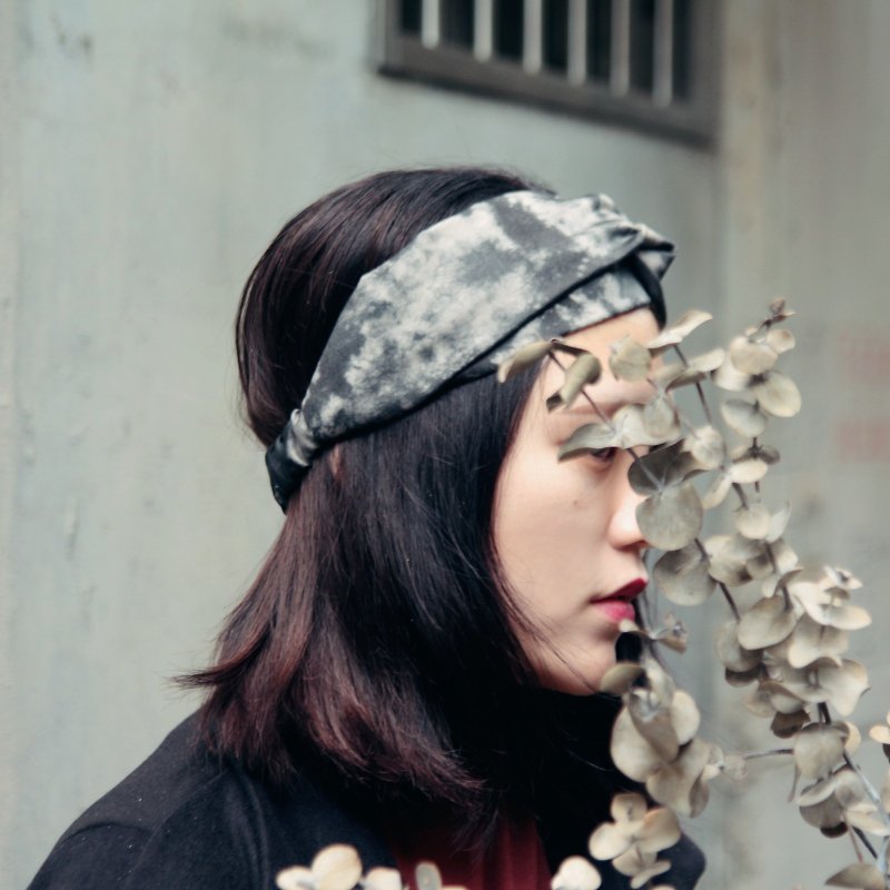 The Dark Side Of The Mooncotton/Taiwan handmade crisscross - Headbands - Cotton & Hemp Gray