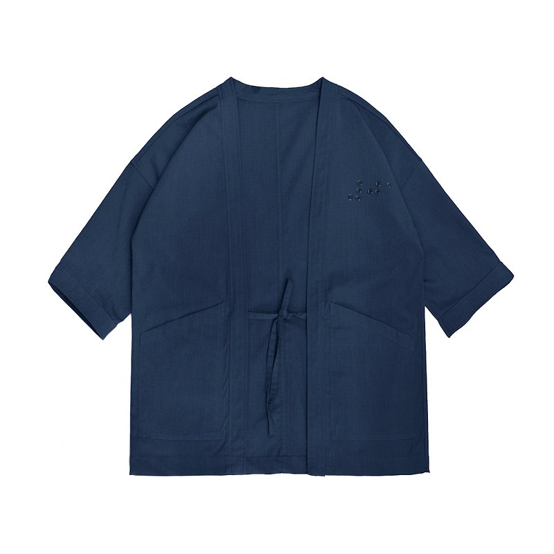 oqLiq - Project 01 - Braille Noragi 野良著(Dark Blue) - Men's Coats & Jackets - Other Man-Made Fibers Blue