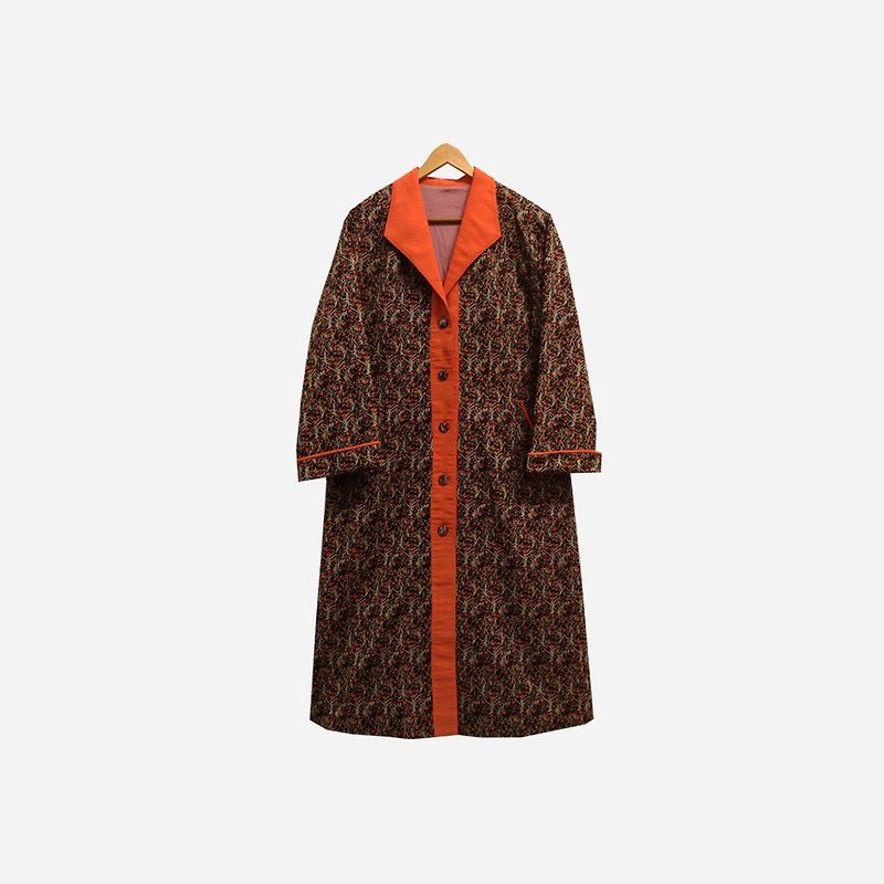 Dislocated vintage / gold line long coat no.287 vintage - Women's Casual & Functional Jackets - Polyester Orange