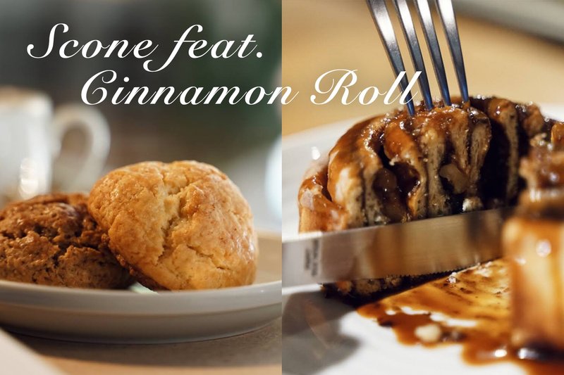 [Free Shipping Set] 3+4 Bee Mad Cinnamon Roll Scone Double Dessert Box - เค้กและของหวาน - อาหารสด สีนำ้ตาล