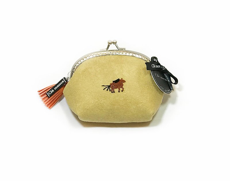 ジンジャー - 馬の縫製ビーズは、限定版のゴールドパッケージアーチ状の口を手作り - 小銭入れ - ポリエステル イエロー