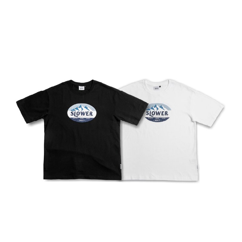 【日本SLOWER】山峰Logo 短Tee - 男 T 恤 - 棉．麻 多色