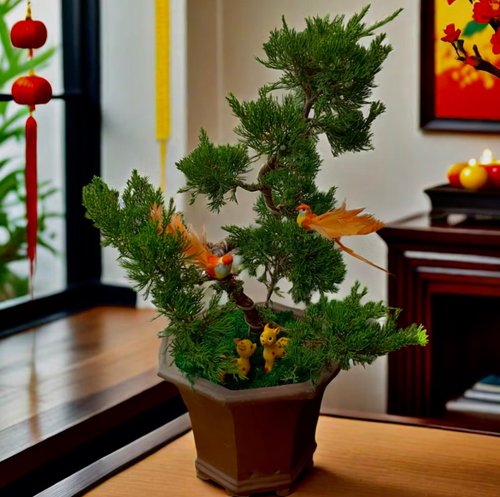 ORCHID CHEN 蘭沉空間 【古香古色紫砂盆】雕塑真柏 送禮開幕新居庭院造景喬遷升官擺設