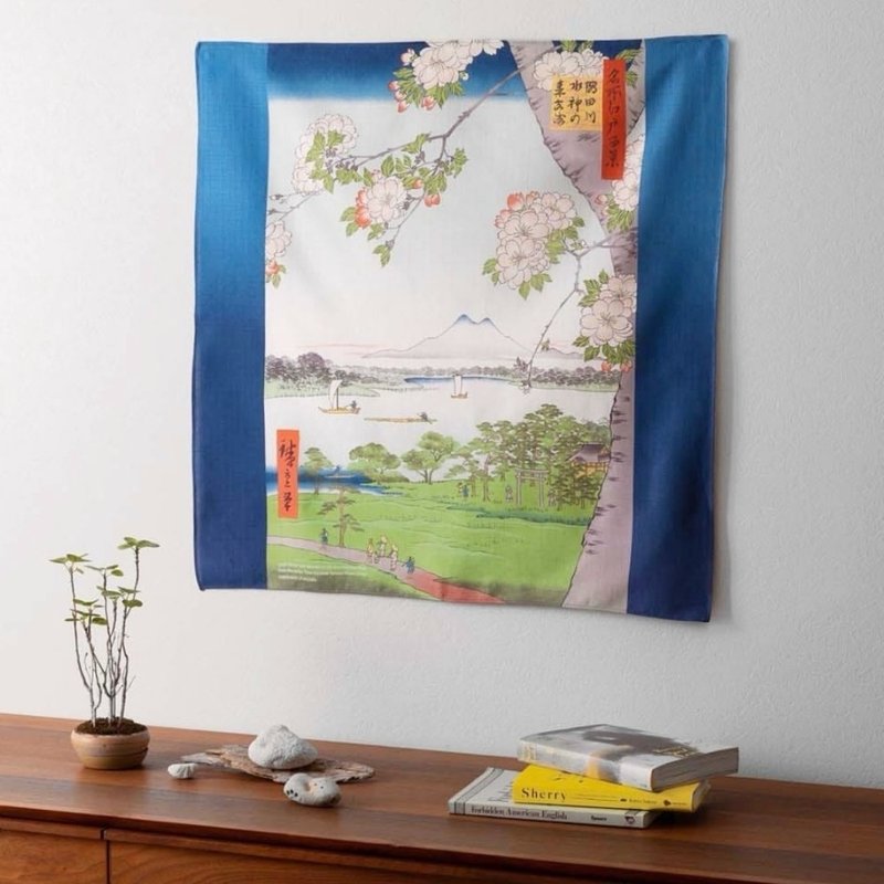 京都風呂敷包巾-隅田川 二巾-水神之森真崎(有機棉) - 側背包/斜背包 - 棉．麻 