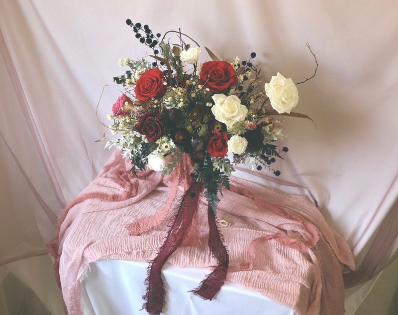 永生新娘捧花 最柔美的永生捧花 永生花 新娘 婚禮 婚紗 花禮 - 乾燥花/永生花 - 植物．花 