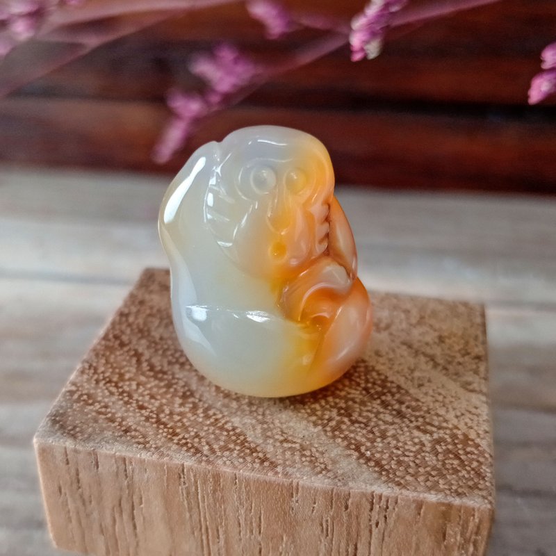 小雕件 小品動物-猴 黃玉髓 - 擺飾/家飾品 - 玉石 黃色