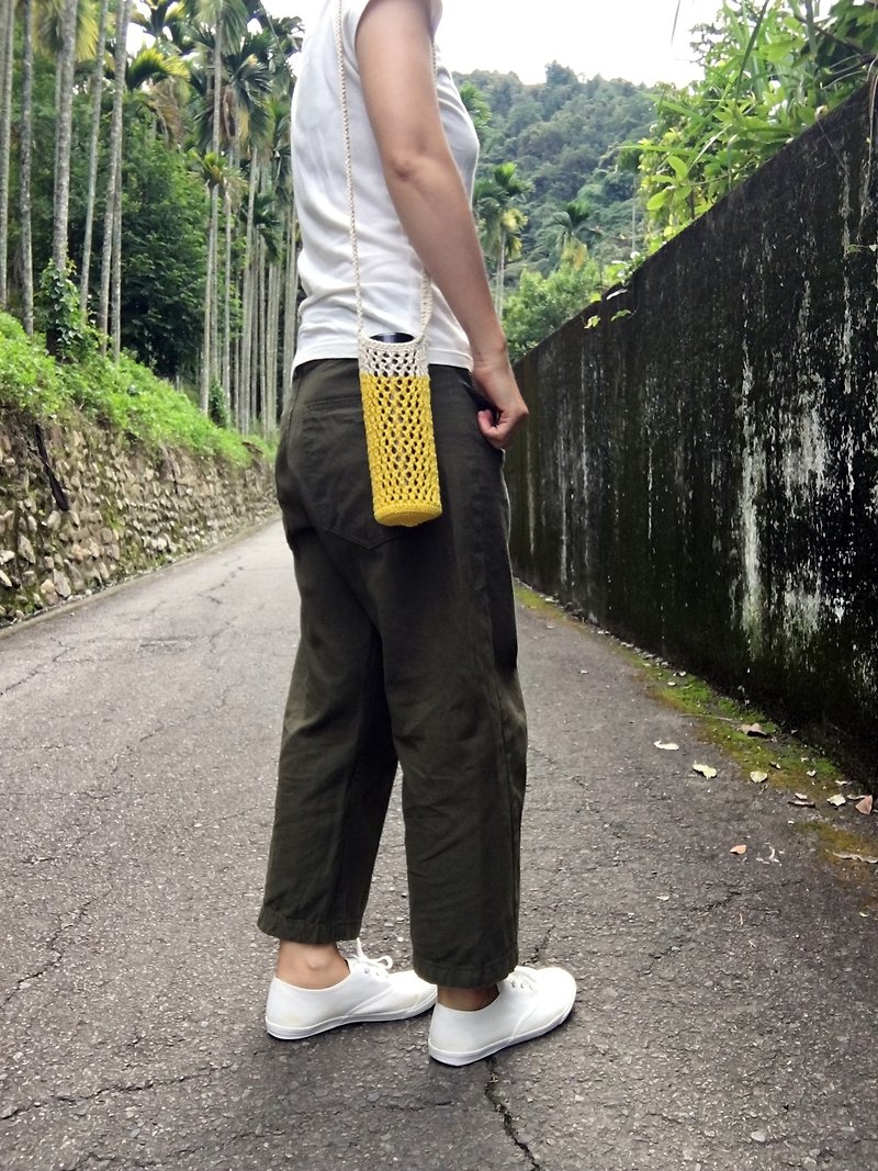 Straight Kettle Special Kettle Long Back Bag Banana Color Matching - ถุงใส่กระติกนำ้ - ผ้าฝ้าย/ผ้าลินิน 